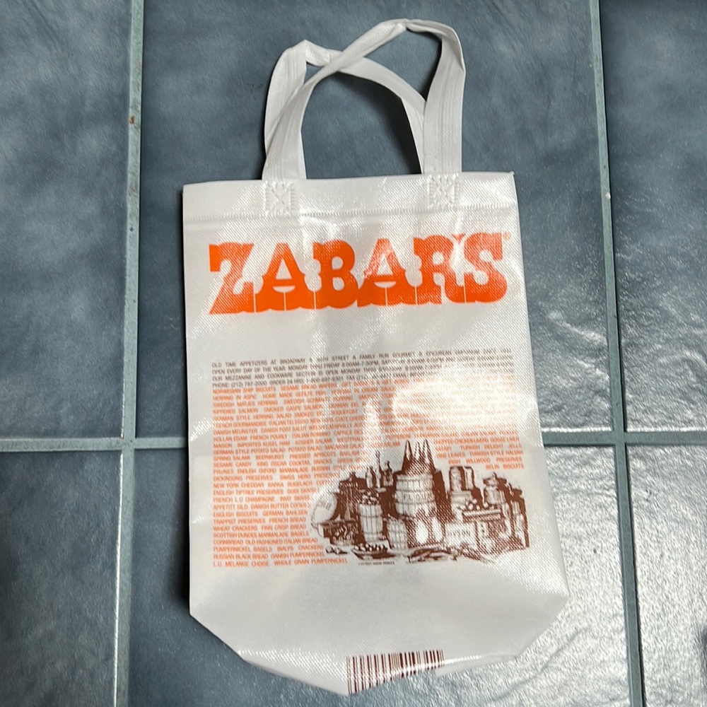 Plastic Zabars shopping bag